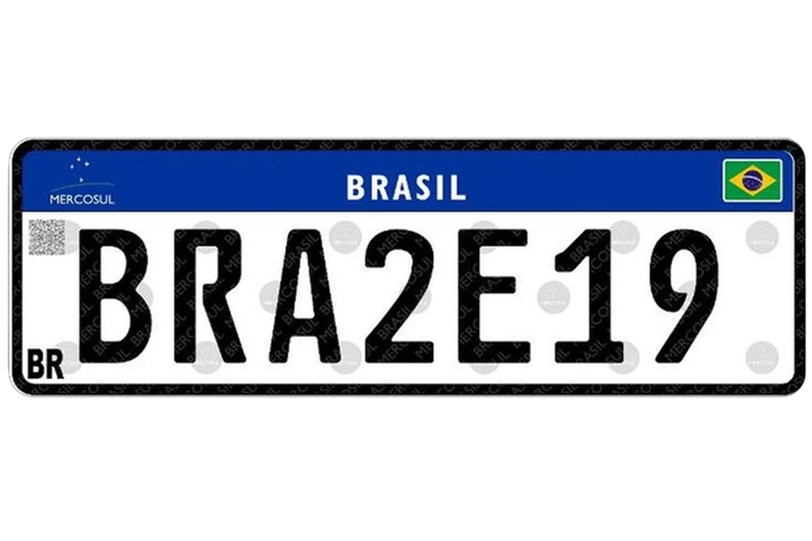 Placa Mercosul do veículo cadastrado no AppFlex